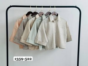 1359.522.شوميز.رزين.لنين لونا راه راه.نرمال. پک5تايي.کرم1.نارنجي1.طوسي1.قهوه اي1.سبز1. (5D.5)