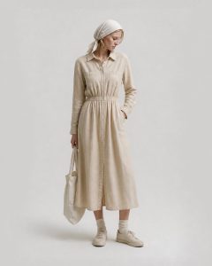 3058.363. پیراهن توران لینن پفکی. نرمال.  پک5 تایی.مشکی2.کره ای1.سبزیشمی1.کرم1. (10B.5.6)