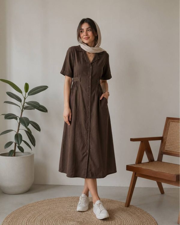 3063.586.پیراهن.رژین.کتان سیلک سونیا.نرمال. پک5تایی.مشکی1.قهوه ای1.سرمه ای1.گردویی1.استخوانی1. (6D.1.2)