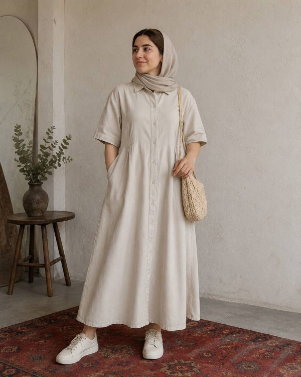 3068.596.پیراهن.کتان سیلک سونیا.نرمال. پک5تایی.قهوه ای1.سرمه ای1.مشکی1.گردویی1.استخوانی1. (3B.5.6)
