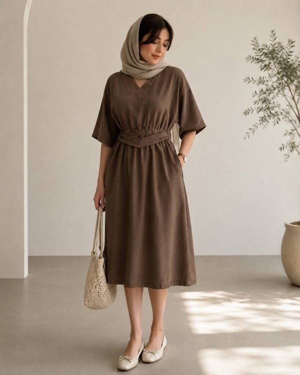3056.606.پیراهن.کتان سیلک سونیا.نرمال پک7تایی.قهوه ای2.سرمه ای2.گردویی2.استخوانی1 (6D.1.2)