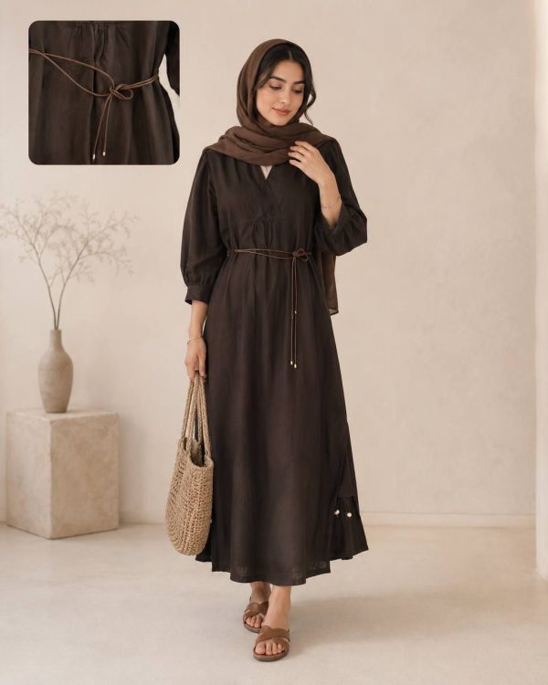 3066.597.پیراهن.کتان سیلک سونیا.نرمال پک4تایی.قهوه ای1.سرمه ای1.گردویی1.استخوانی1. (4B-8)