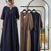 3066.633.پیراهن.کتان سیلک سونیا.نرمال. پک3تایی.قهوه ای1.سرمه ای1.گردویی1. (2E.6.7)