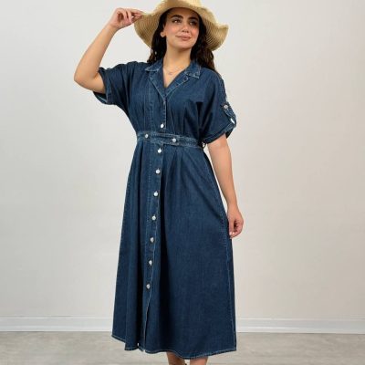 3064.641.پیراهن.جین nk400.نرمال. پک3تایی.آبی تیره1.آبی وسط2. (3E.5.6.7.8)